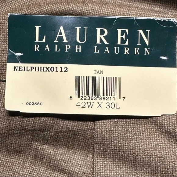 Ralph Lauren Men’s Pants 42”w X 30” L Wool & Cashmere Blend Brown New w/ Tags - Picture 8 of 10